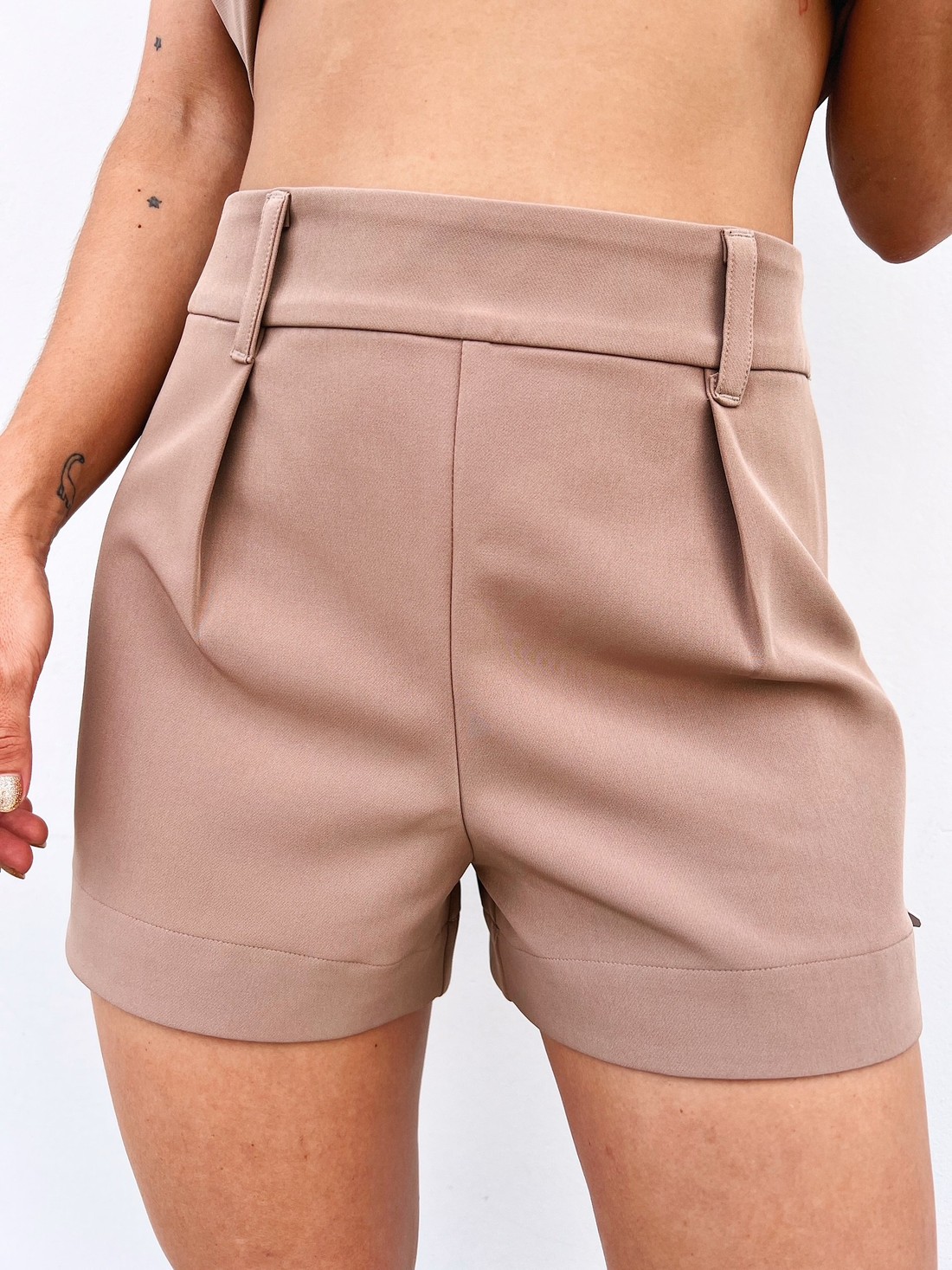 Shorts Cappuccino Alfaiataria Marina Shorts Cappuccino Alfaiataria Marina