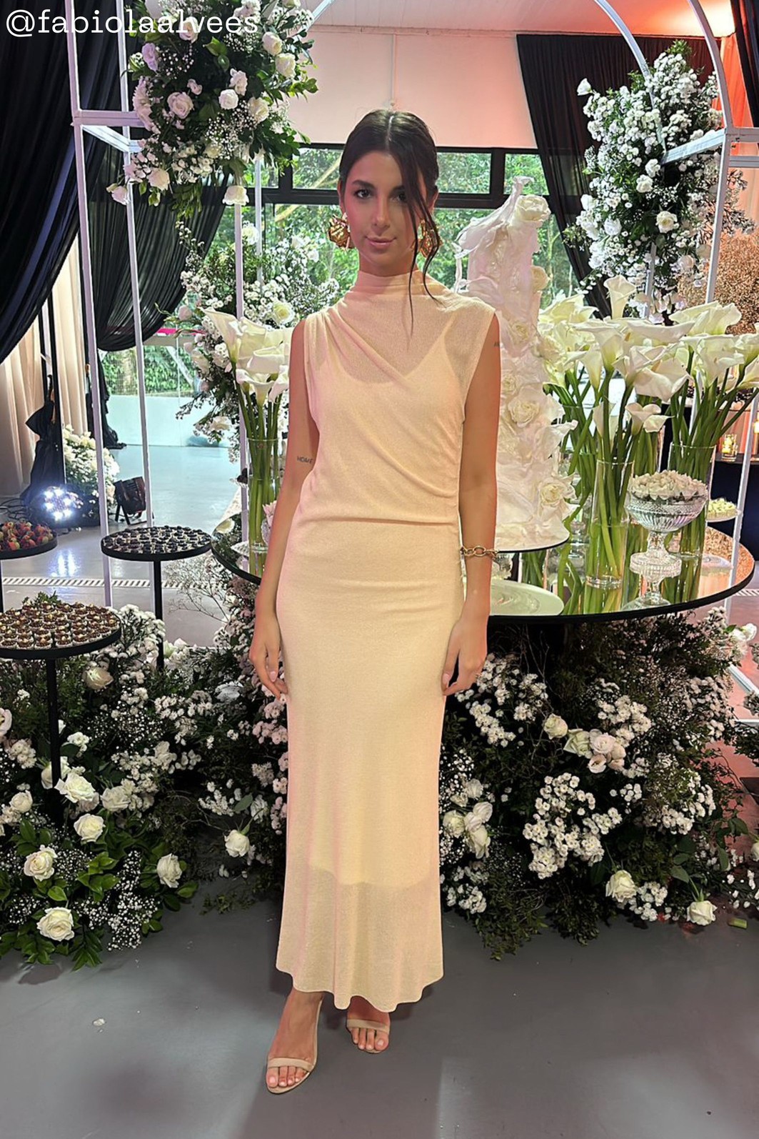 Vestido Longo Manteiga Santorine - Mini Moni