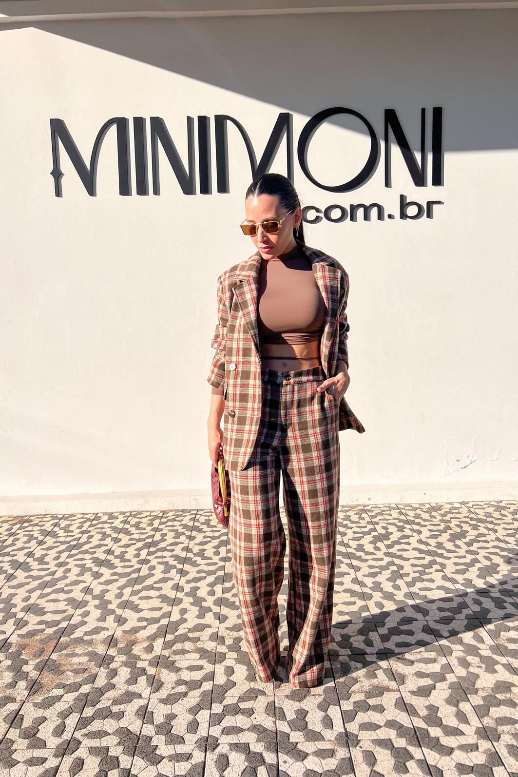 Blazer xadrex Cacau Charlene - MiniMoni Blazer xadrex Cacau Charlene - MiniMoni