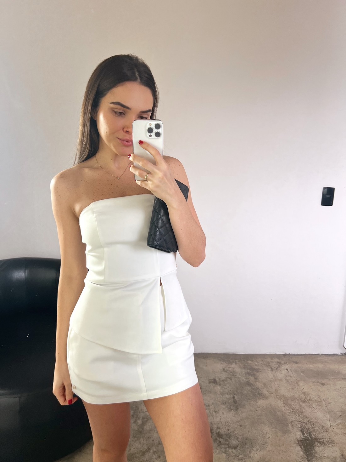 Shorts Saia Branco Margarida - Mini Moni