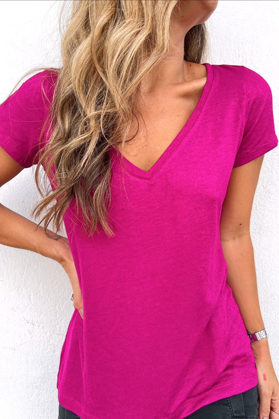 Tee Podrinha Viscolinho Rosa Pitaya - MiniMoni Tee Podrinha Viscolinho Rosa Pitaya - MiniMoni