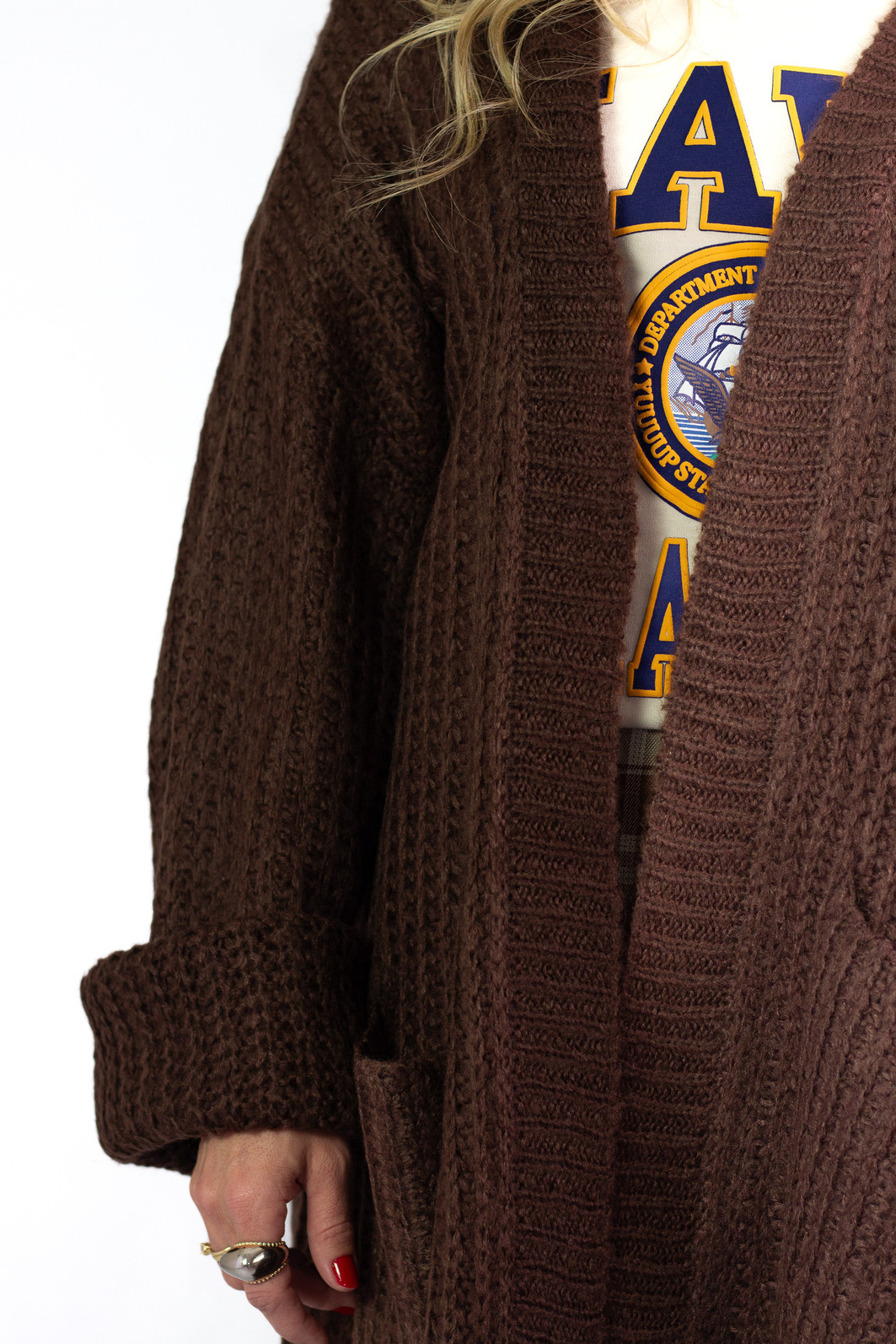 Maxi Casaco de Lã Marrom Chocolate Vintage - Mini Moni