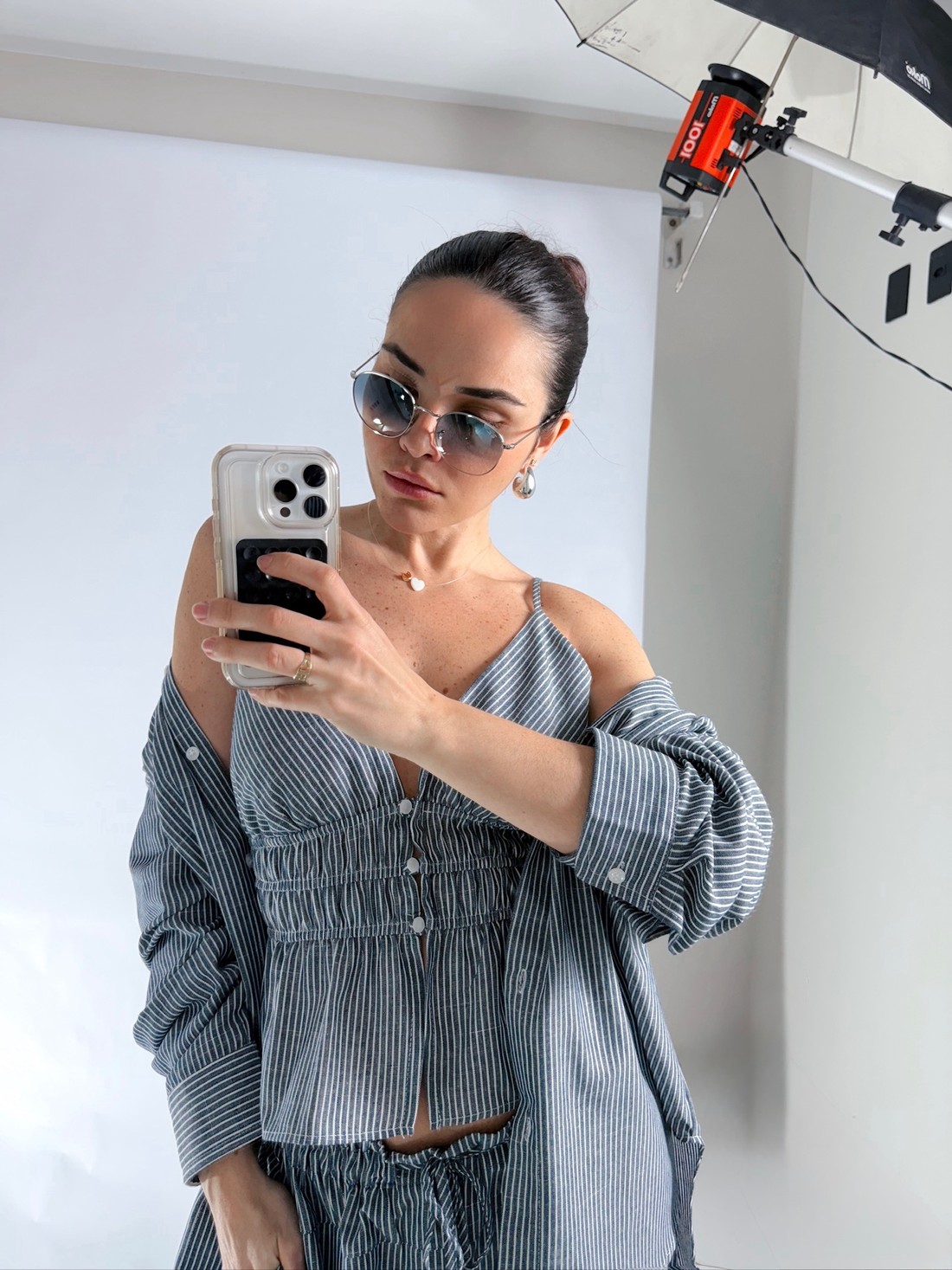 Bata de Listras Azul Camille - MiniMoni