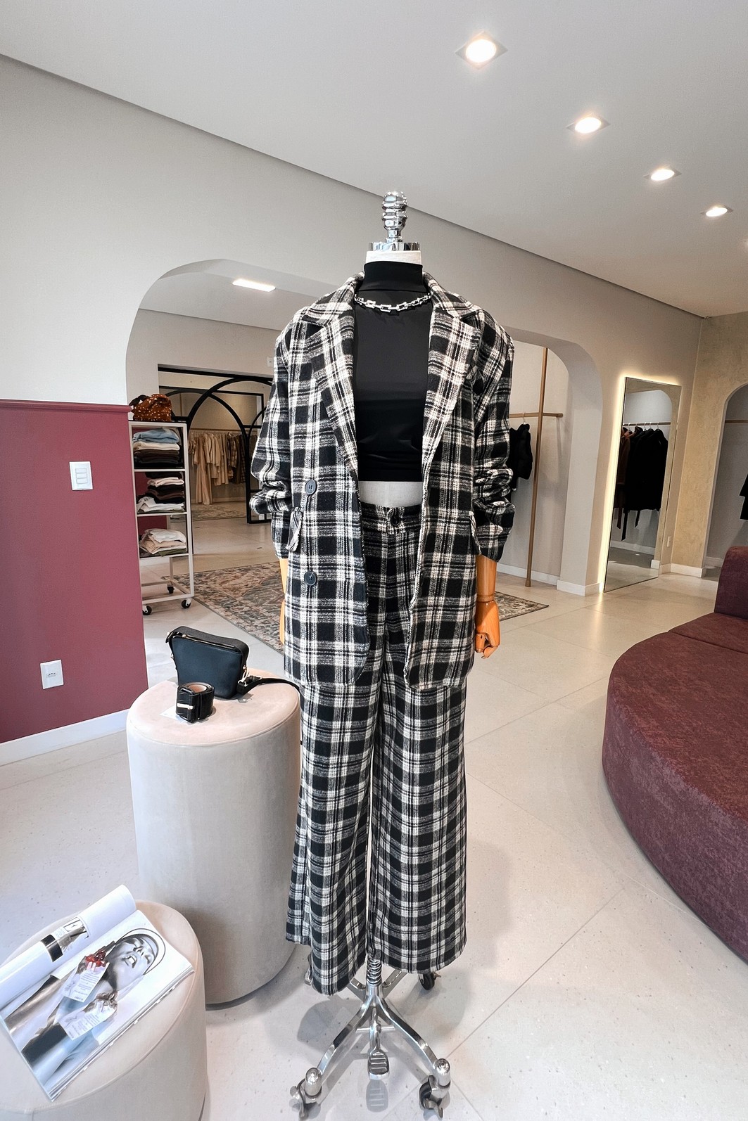 Blazer xadrex Preta Charlene - MiniMoni Blazer xadrex Preta Charlene - MiniMoni