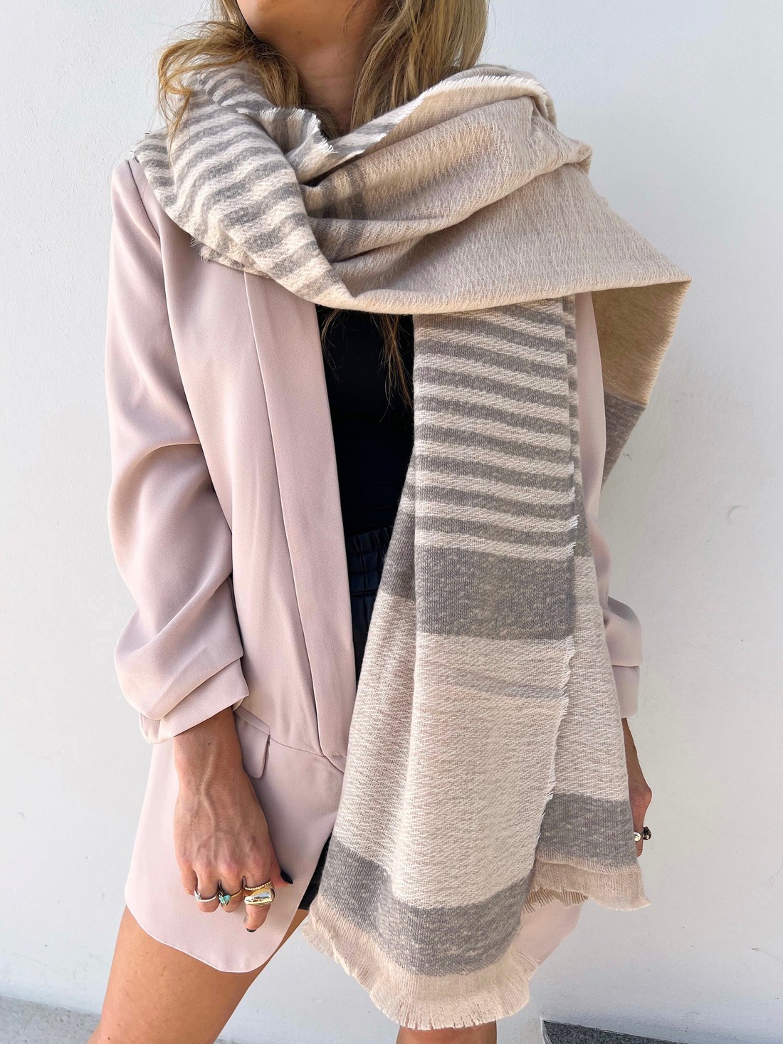 Cachecol Listra Cinza Cachecol Listra Cinza