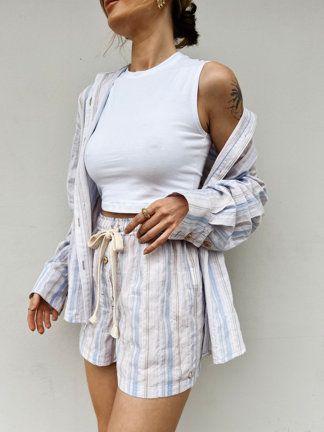 Maxi Camisa De Listras Feminina Tami - Mini Moni