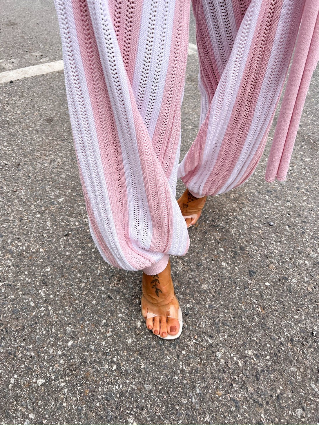 Calça Aladin Listrada Rosa Açucena - MiniMoni 