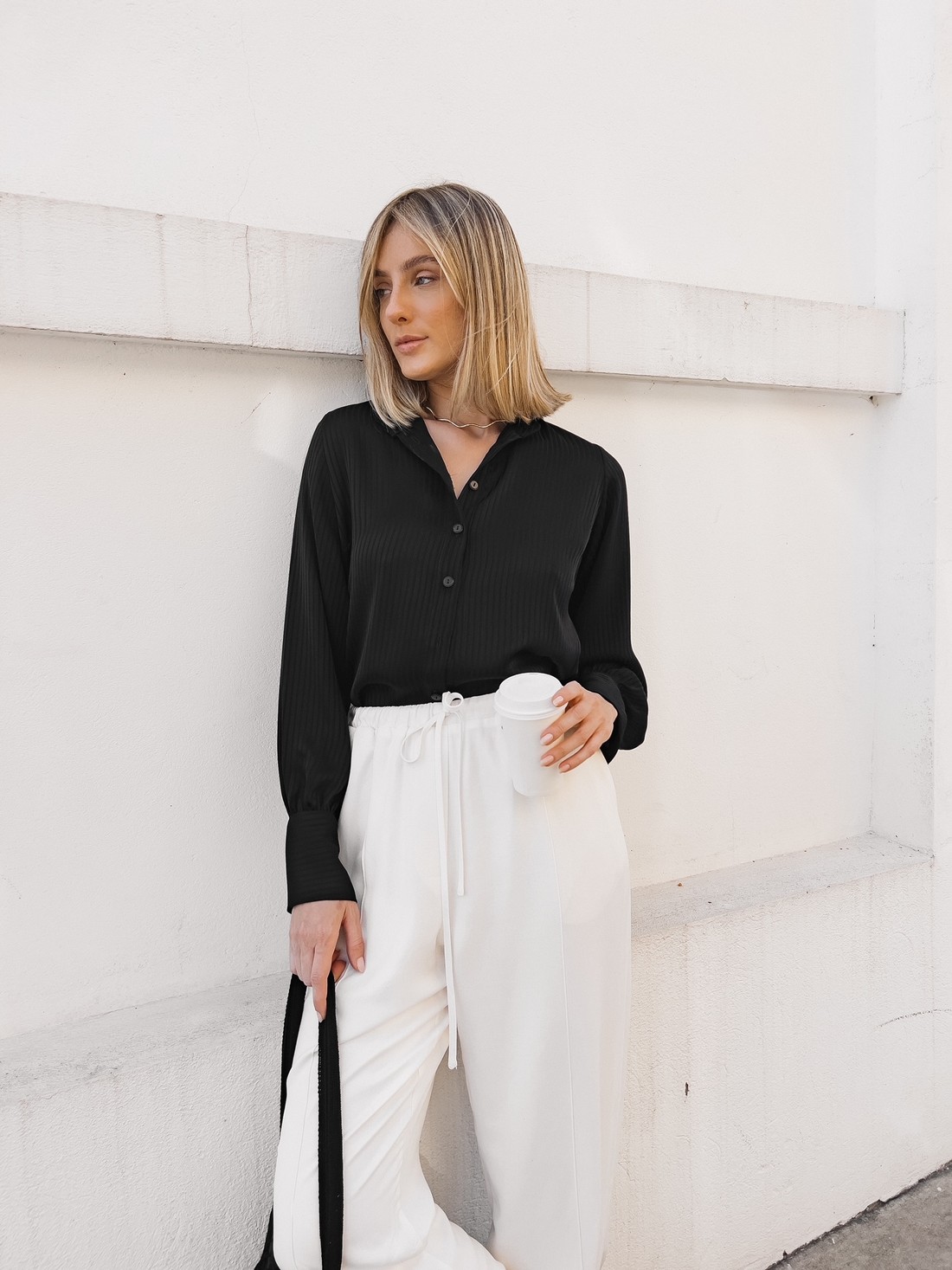 Camisa Feminina Preta Isadora - Mini Moni