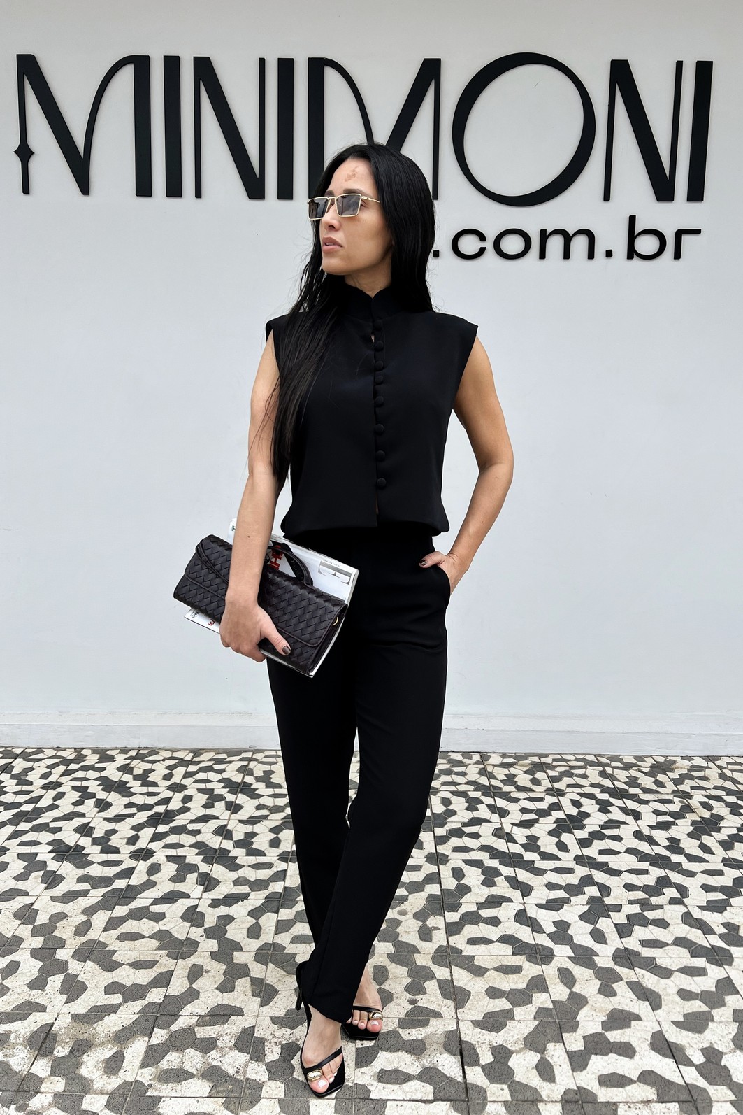 Calça Alfaiataria Preta Isadora - MiniMoni