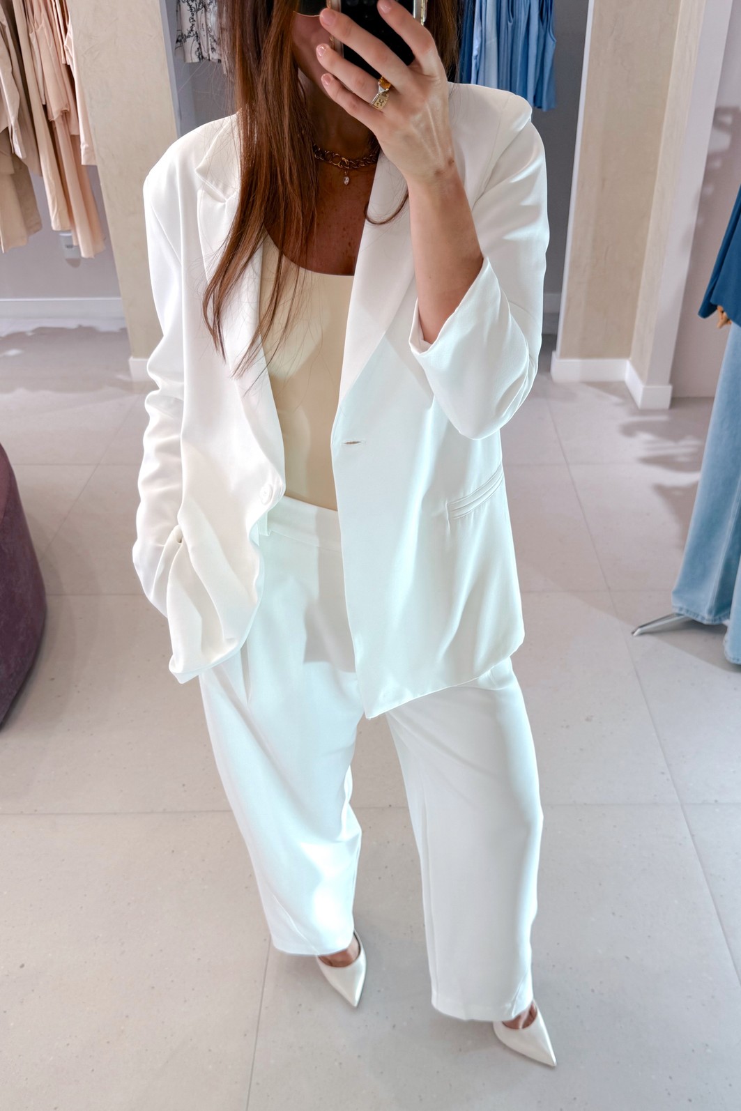 Blazer Julieta Manga Longa Branco- MiniMoni Blazer Julieta Manga Longa Branco- MiniMoni