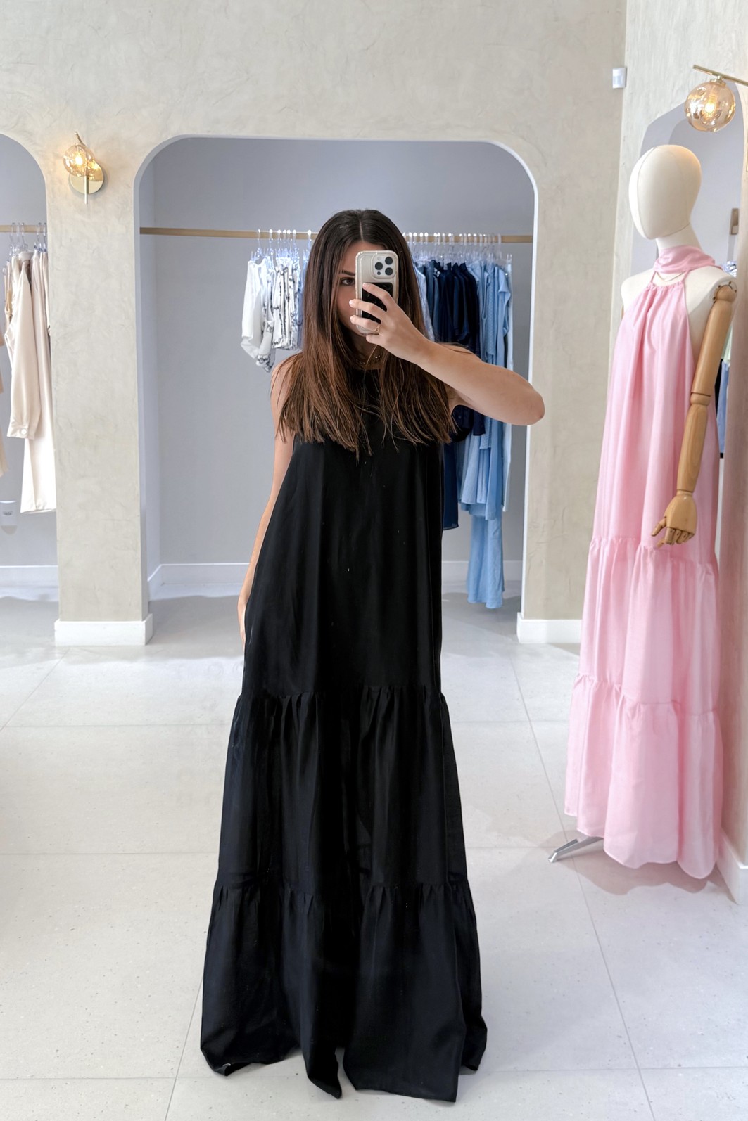 Vestido Longo Preto Isis - MiniMoni Vestido Longo Preto Isis - MiniMoni