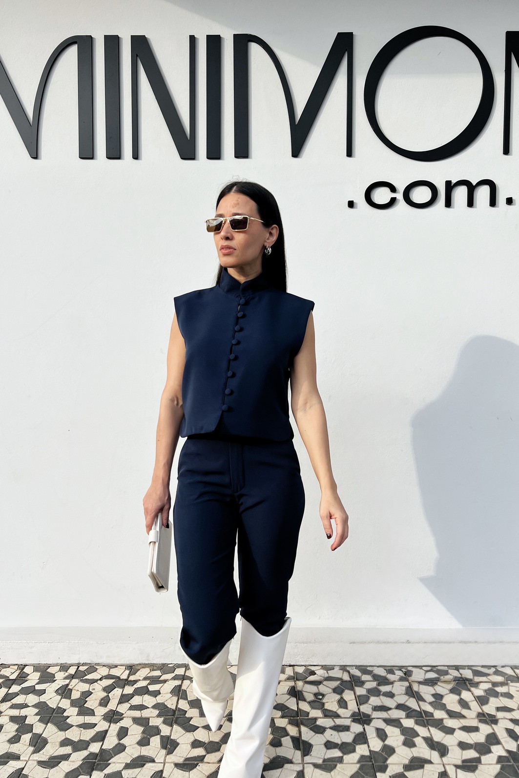 Calça Alfaiataria Azul Marinho Isadora - MiniMoni