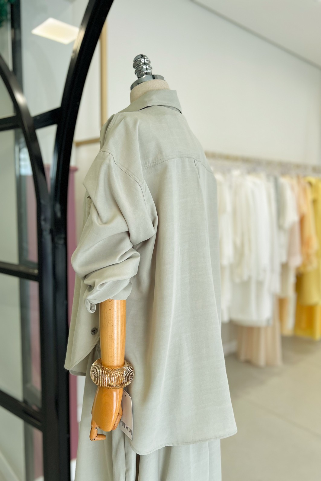 Maxi Camisa Pistache Carlotta -MiniMoni Maxi Camisa Pistache Carlotta -MiniMoni