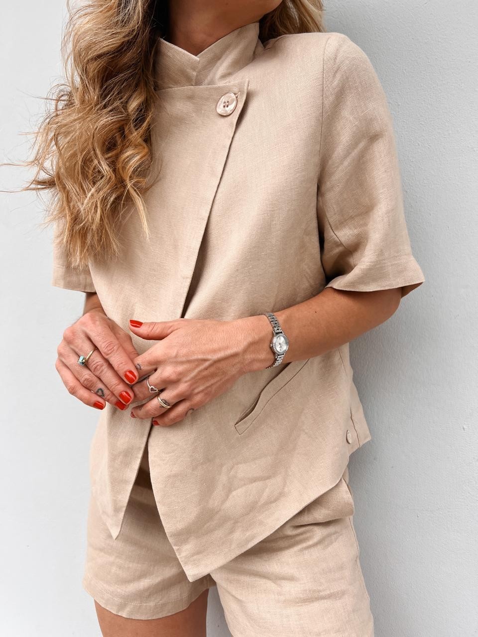 Blazer  Linho  Amarula  Eleanor  - MiniMoni
