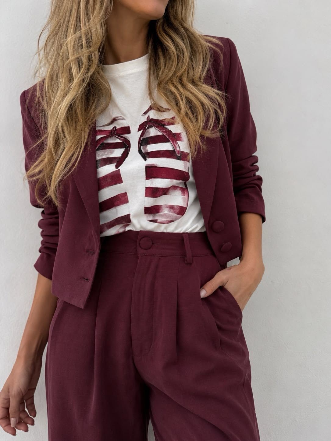 Mini Blazer Vinho Valentina - MiniMoni Mini Blazer Vinho Valentina - MiniMoni