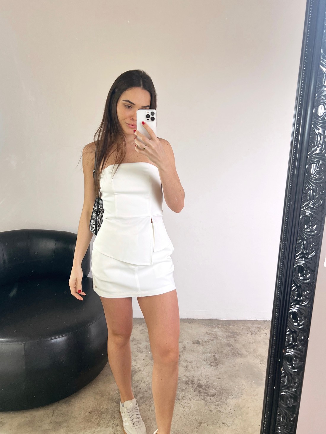 Shorts Saia Branco Margarida - Mini Moni