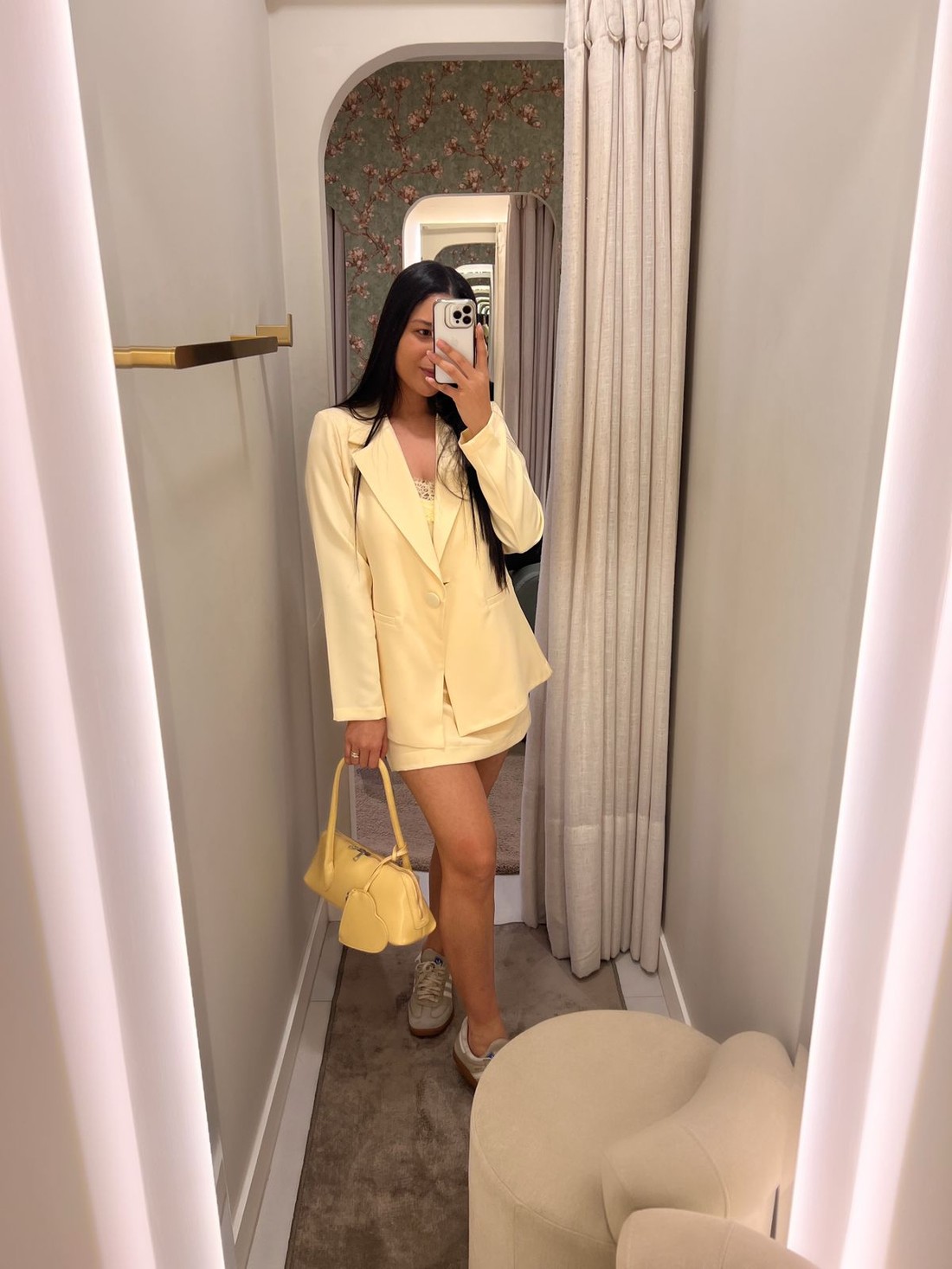 Shorts Saia Amarelo Manteiga  Paloma - MiniMoni