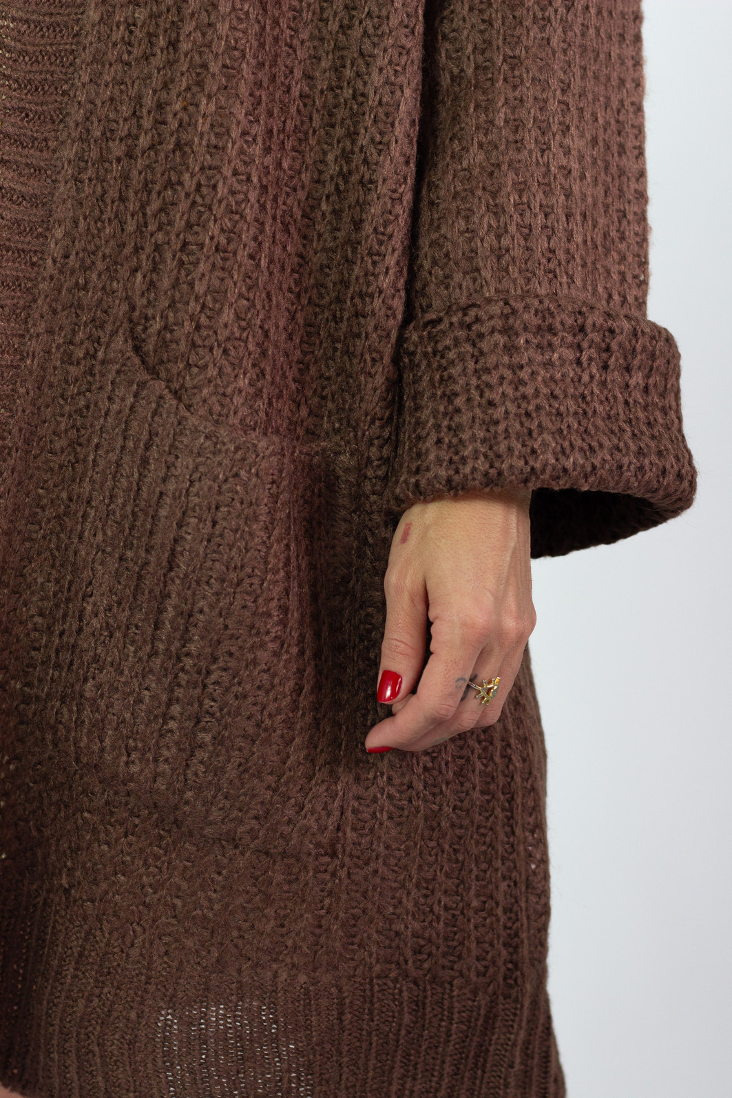 Maxi Casaco de Lã Marrom Chocolate Vintage - Mini Moni