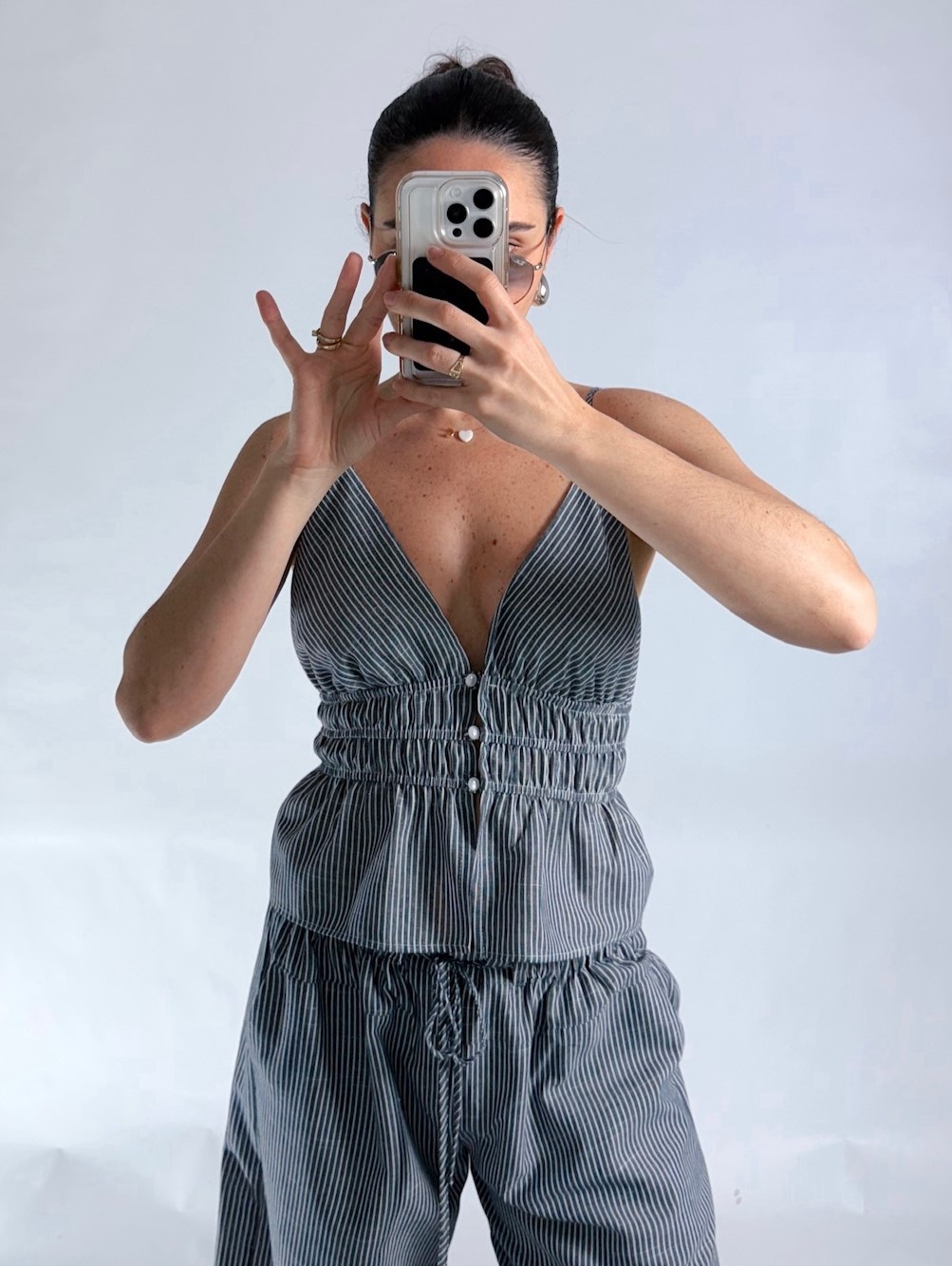 Bata de Listras Azul Camille - MiniMoni