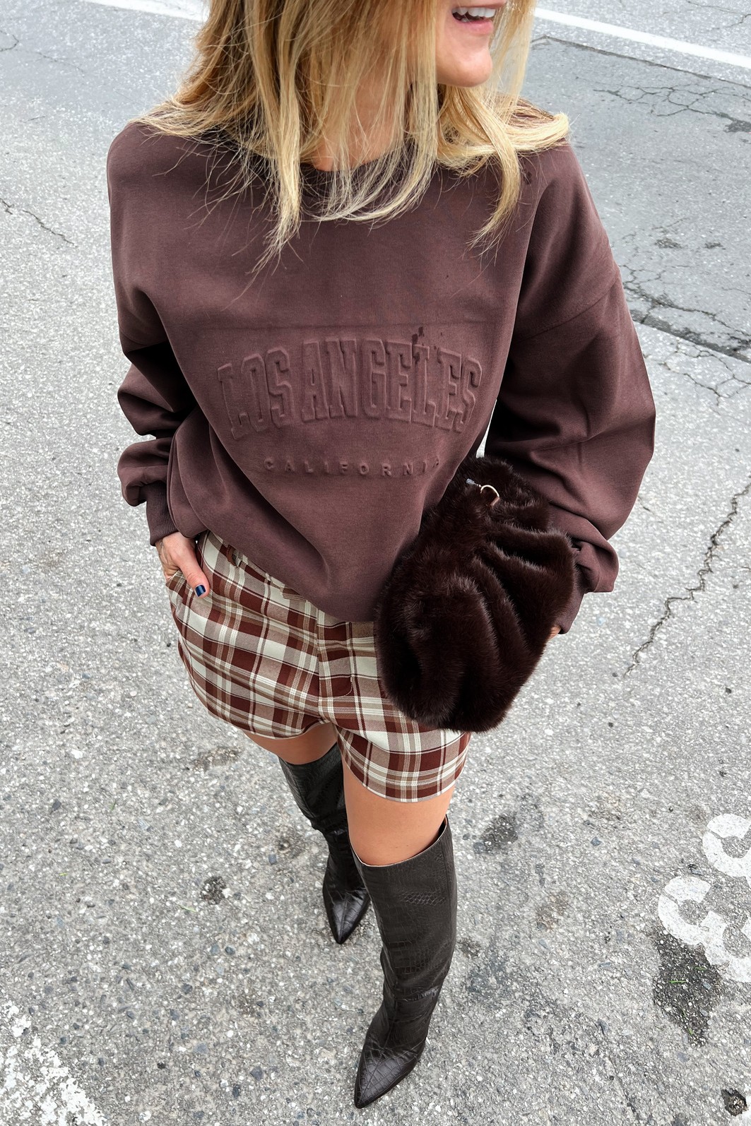 Shorts Xadrez Cacau Polianna - MiniMoni