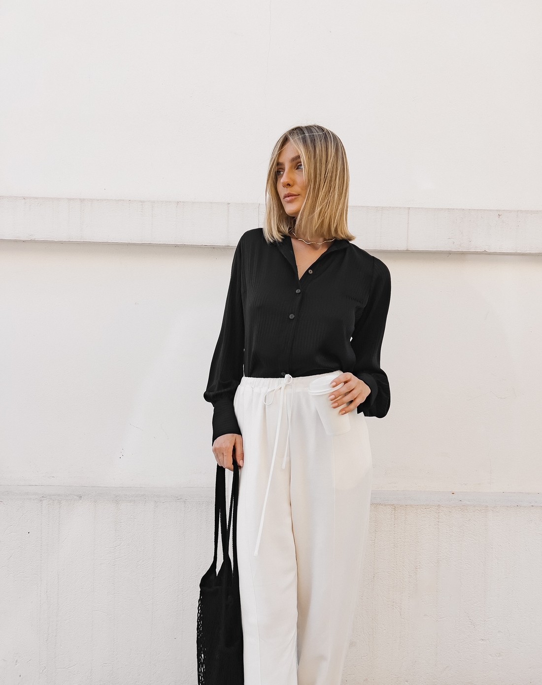 Camisa Feminina Preta Isadora - Mini Moni