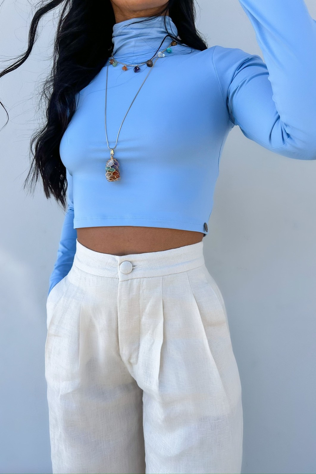 Blusa Cropped Paris Para Meninas - Camiseta Azul Estilo Francês