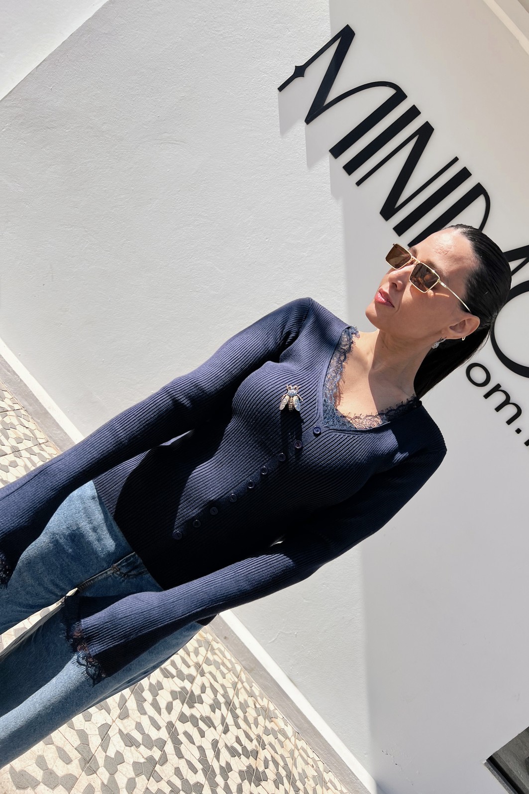 Blusa Azul Marinho   Lã Eleonora- MiniMoni