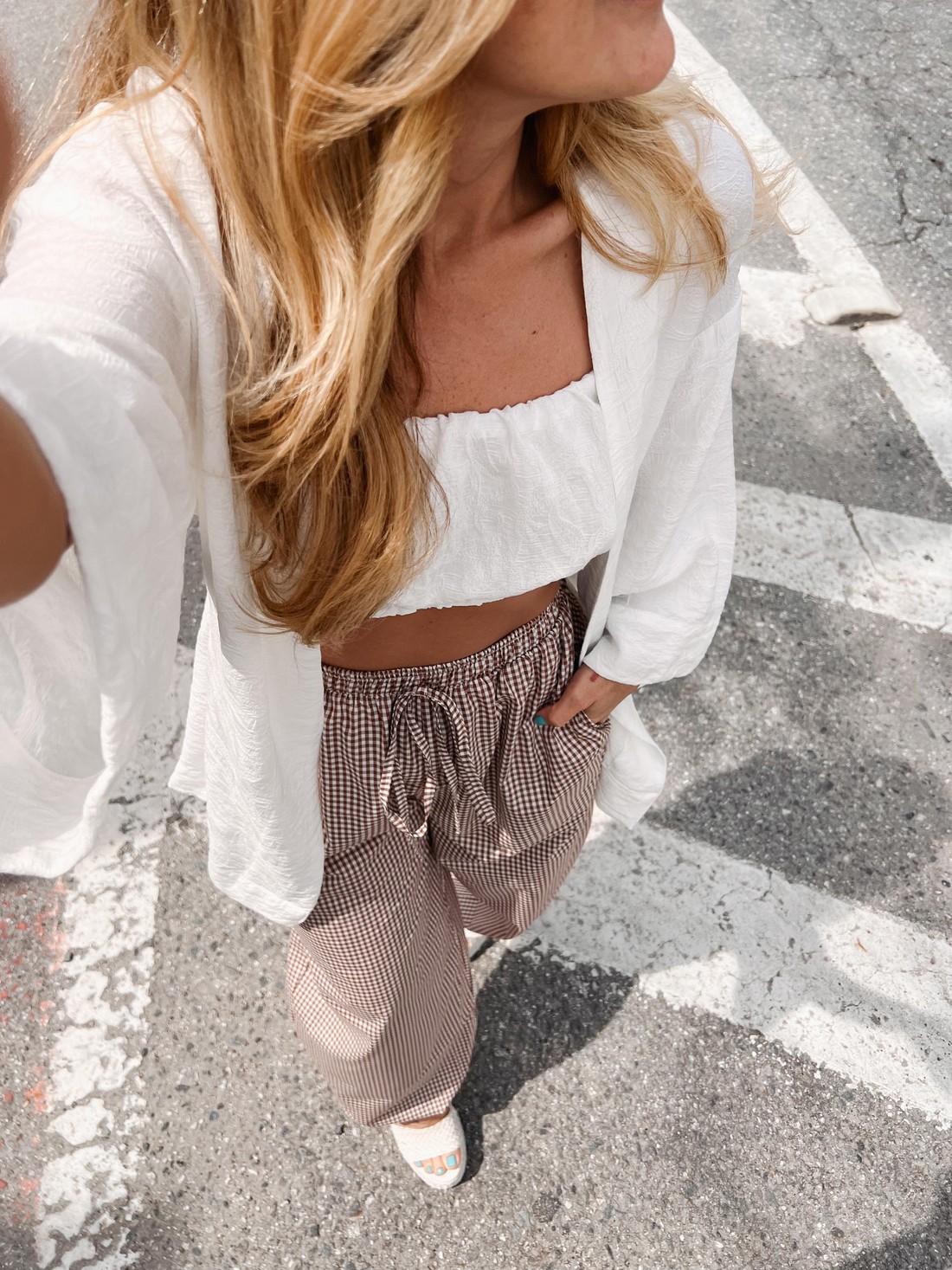 Calça Alladin Cacau Vichy - MiniMoni Calça Alladin Cacau Vichy - MiniMoni