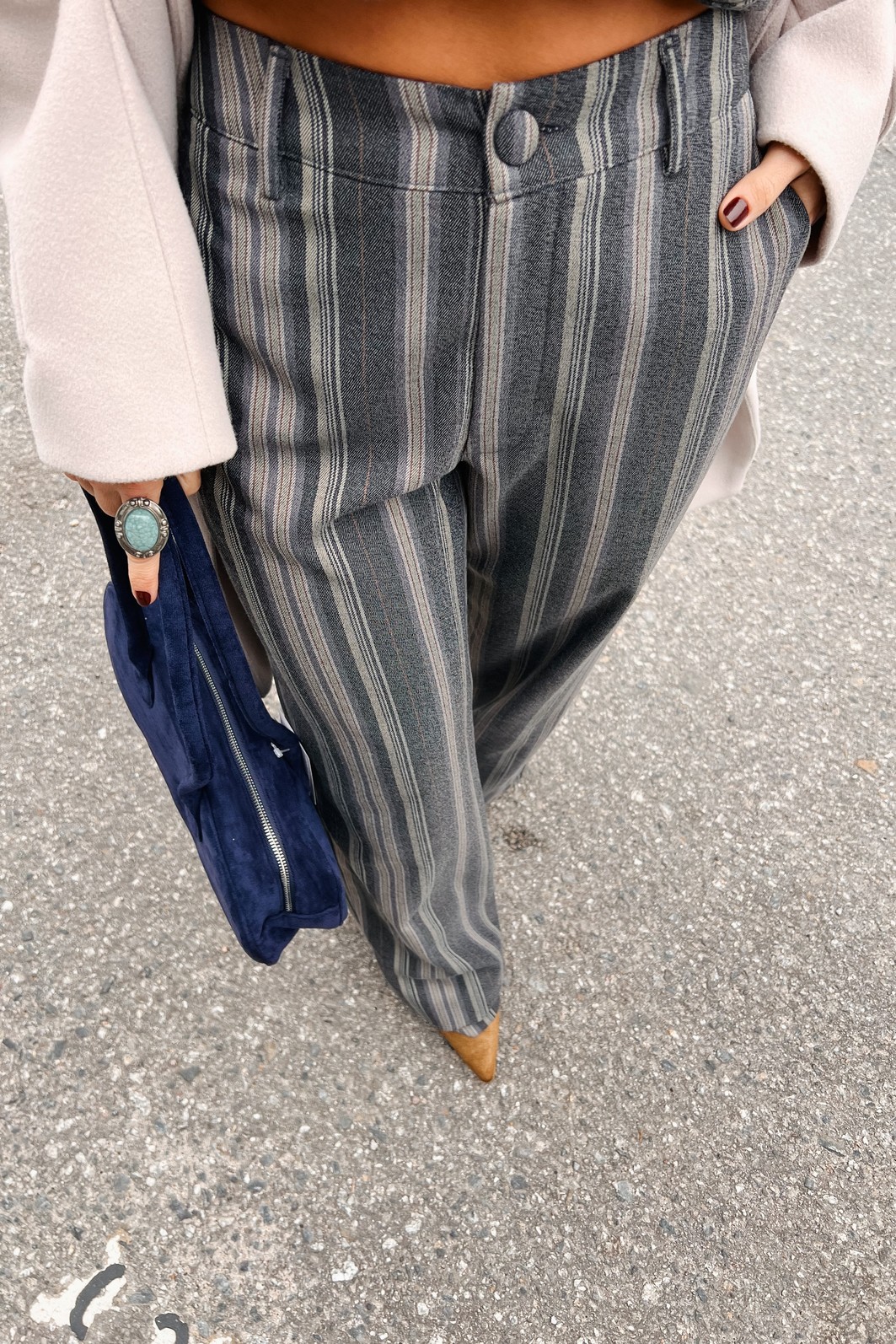 Calça Alfaiataria Xadrez Azul Helena - MiniMoni Calça Alfaiataria Xadrez Azul Helena - MiniMoni