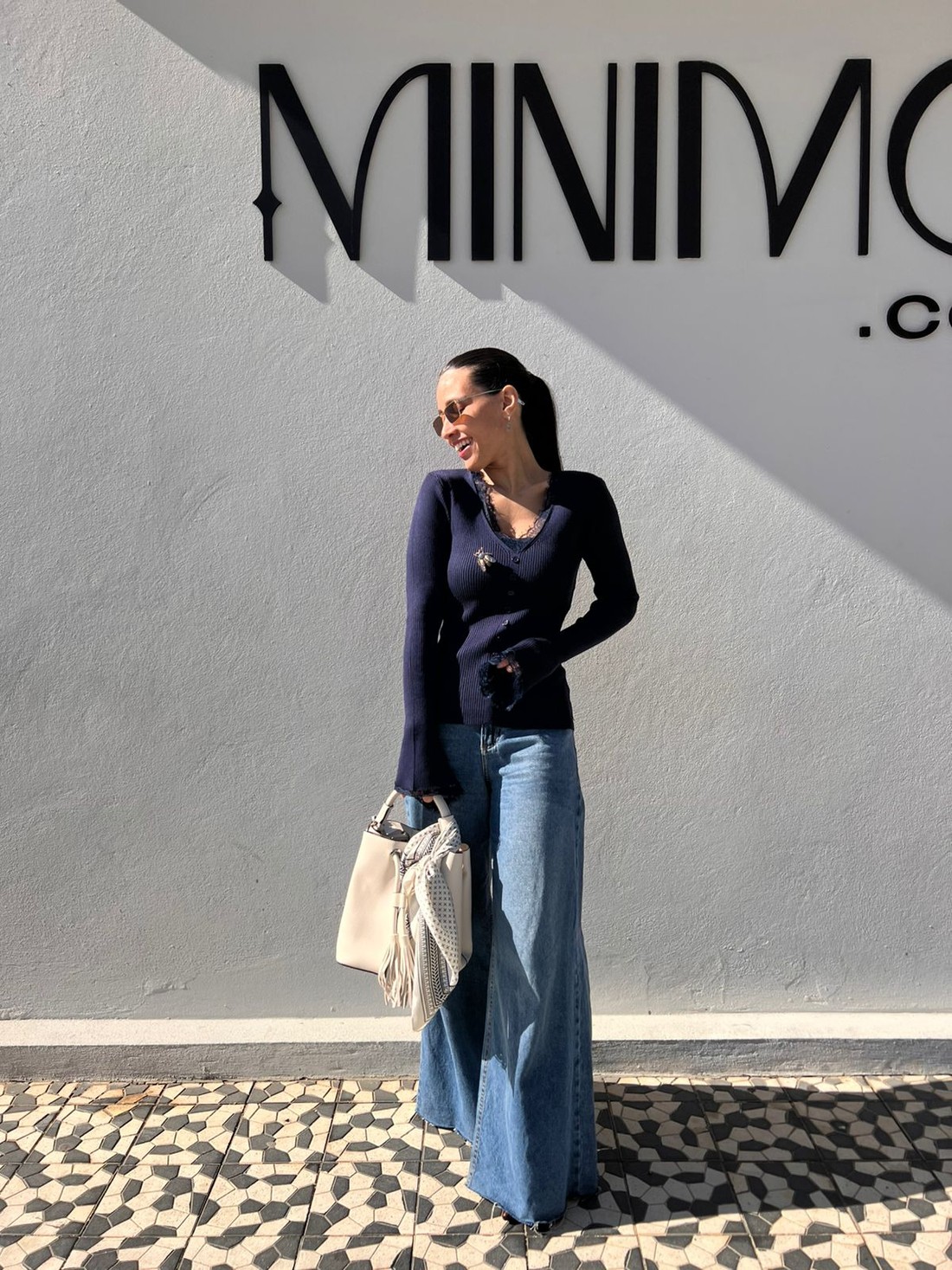 Blusa Azul Marinho   Lã Eleonora- MiniMoni