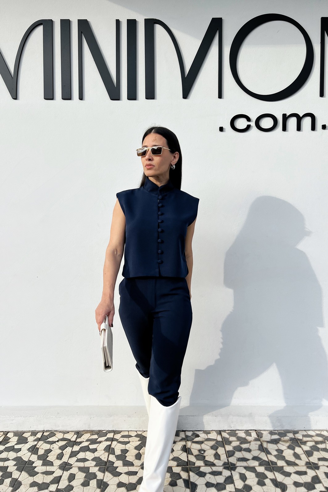 Calça Alfaiataria Azul Marinho Isadora - MiniMoni