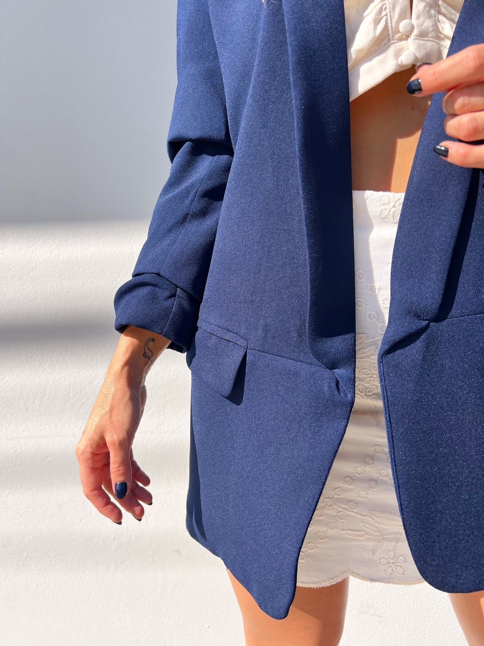 Blazer Alfaiataria Forrado Lilian Manga 7/8 Tinteiro