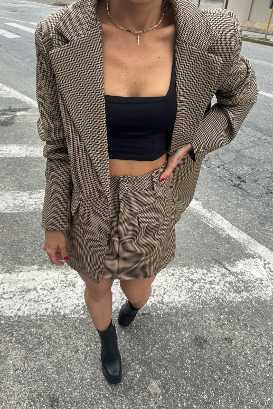 Maxi Blazer de Alfaiataria Forrado Pandora Carvalho - Mini Moni