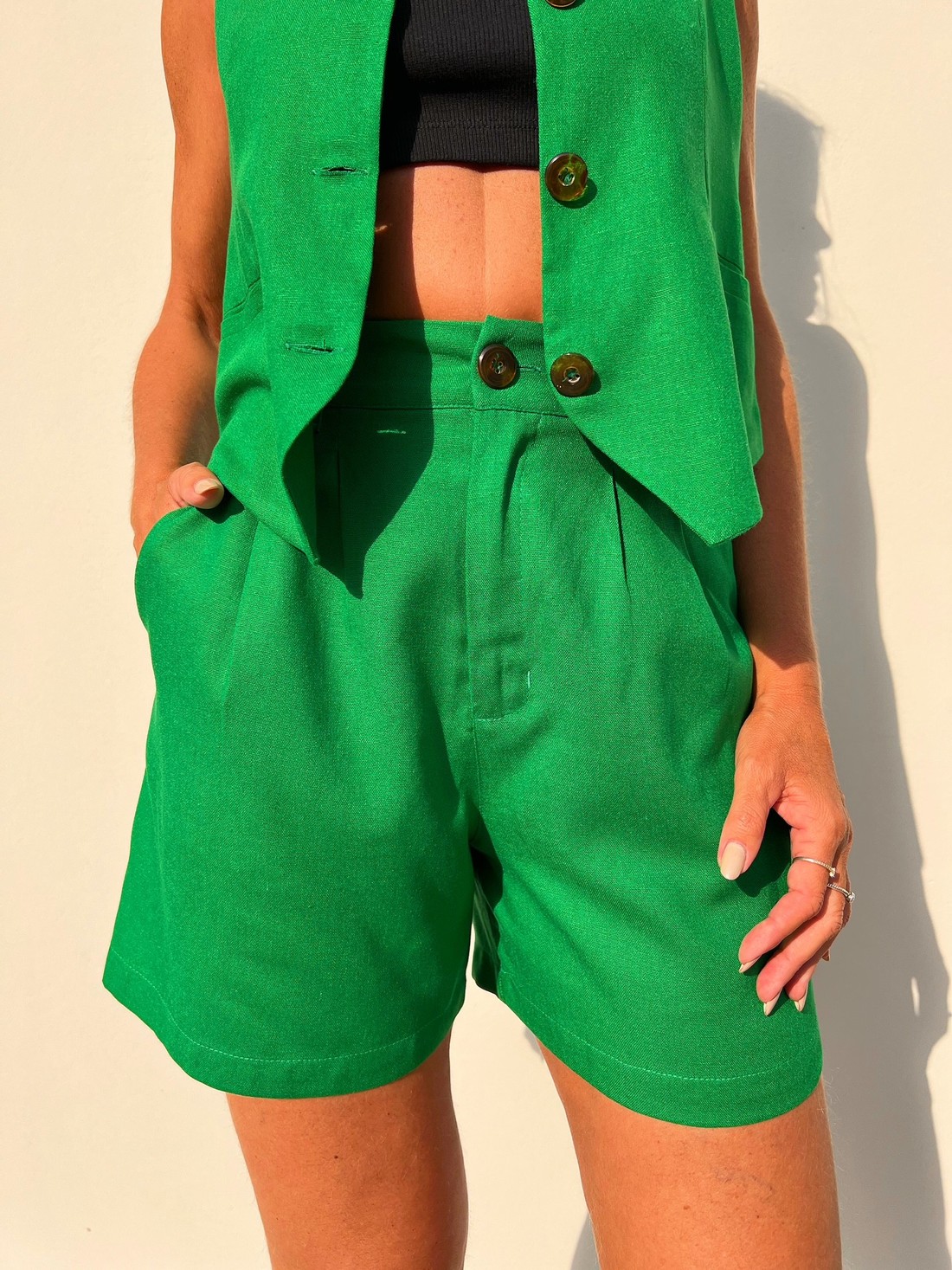 Shorts Alfaiataria Laís Verde Shorts Alfaiataria Laís Verde