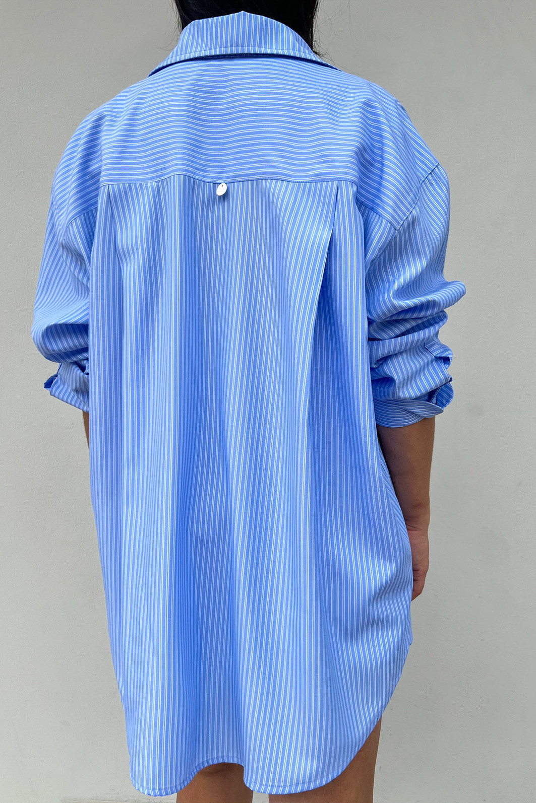 Maxi Camisa de Alfaiataria com Listras Santorini - Mini Moni