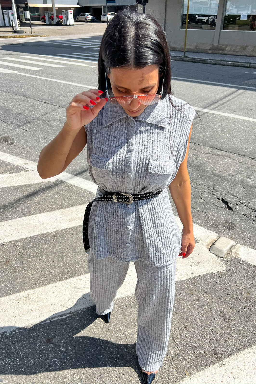 Conjunto de Linha Fiorela Cinza - Mini Moni Conjunto de Linha Fiorela Cinza - Mini Moni