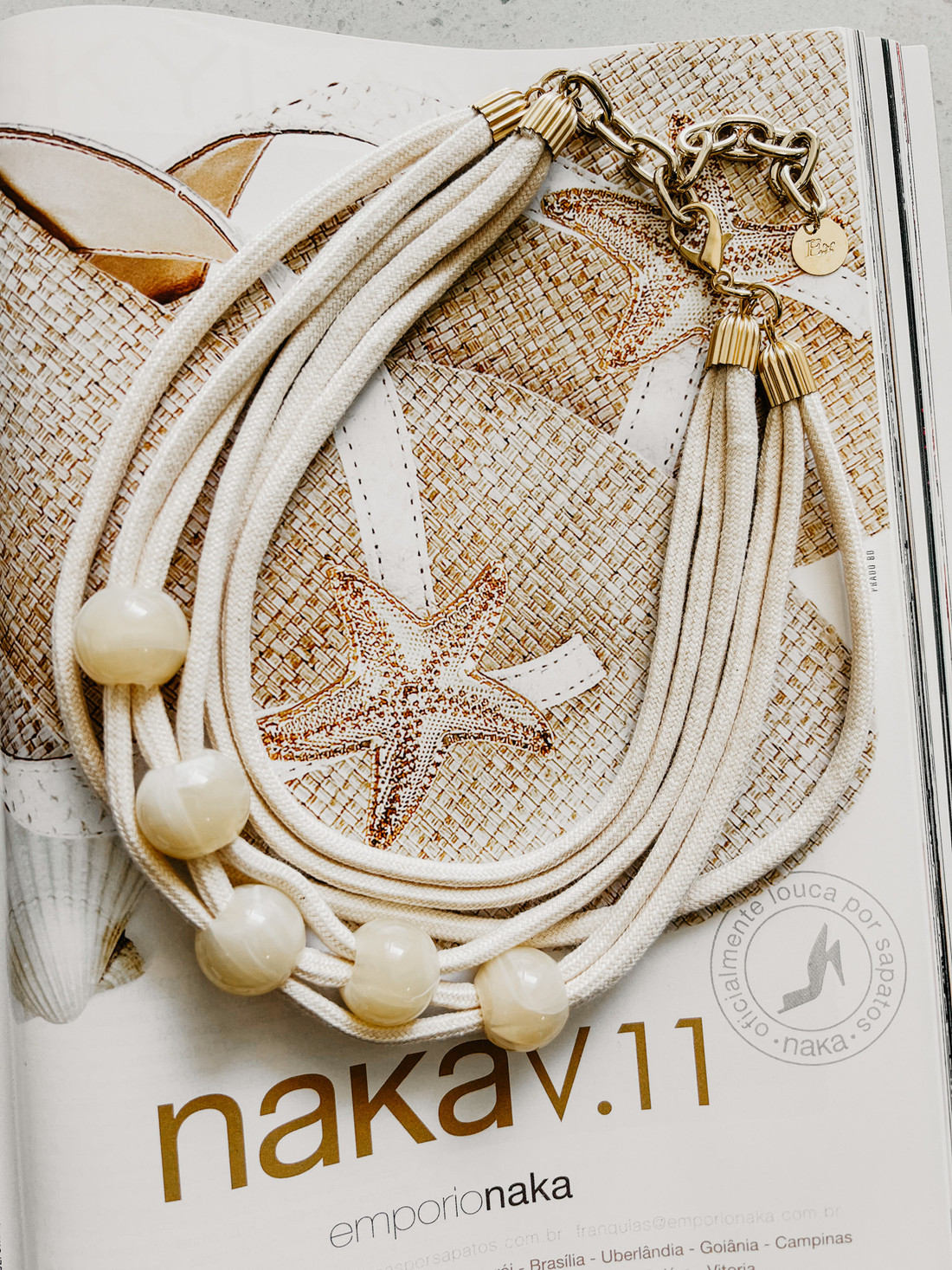 Colar Corda Feminino Off White Sisi - Mini Moni