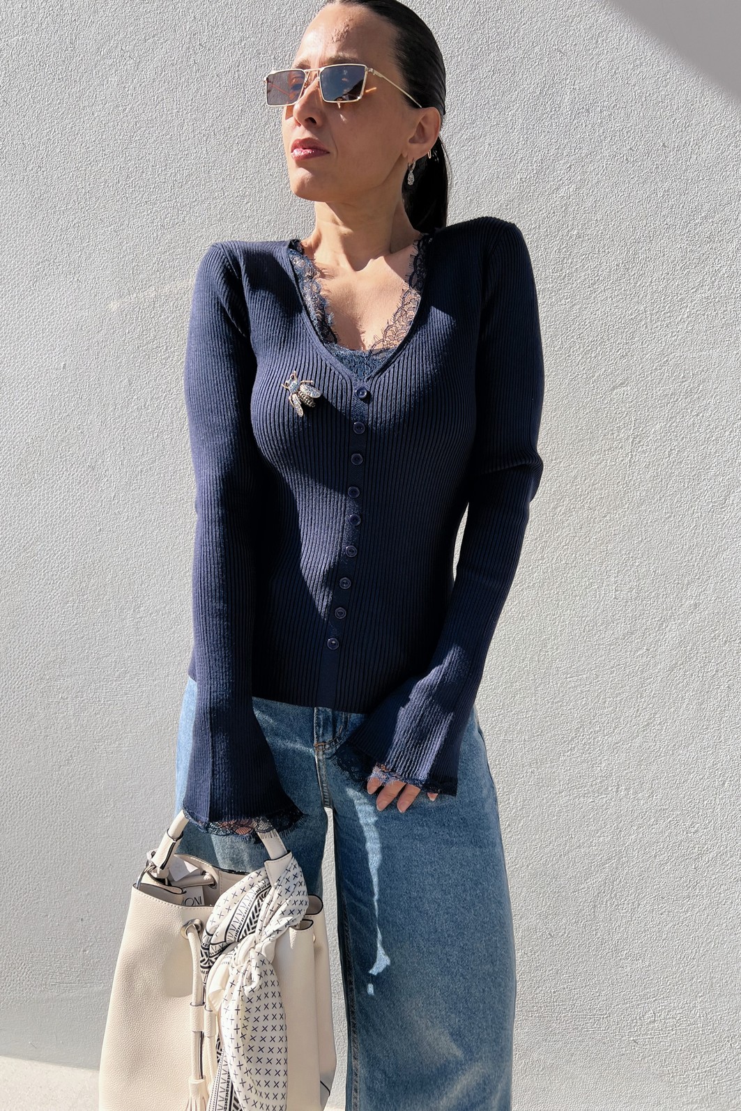 Blusa Azul Marinho   Lã Eleonora- MiniMoni