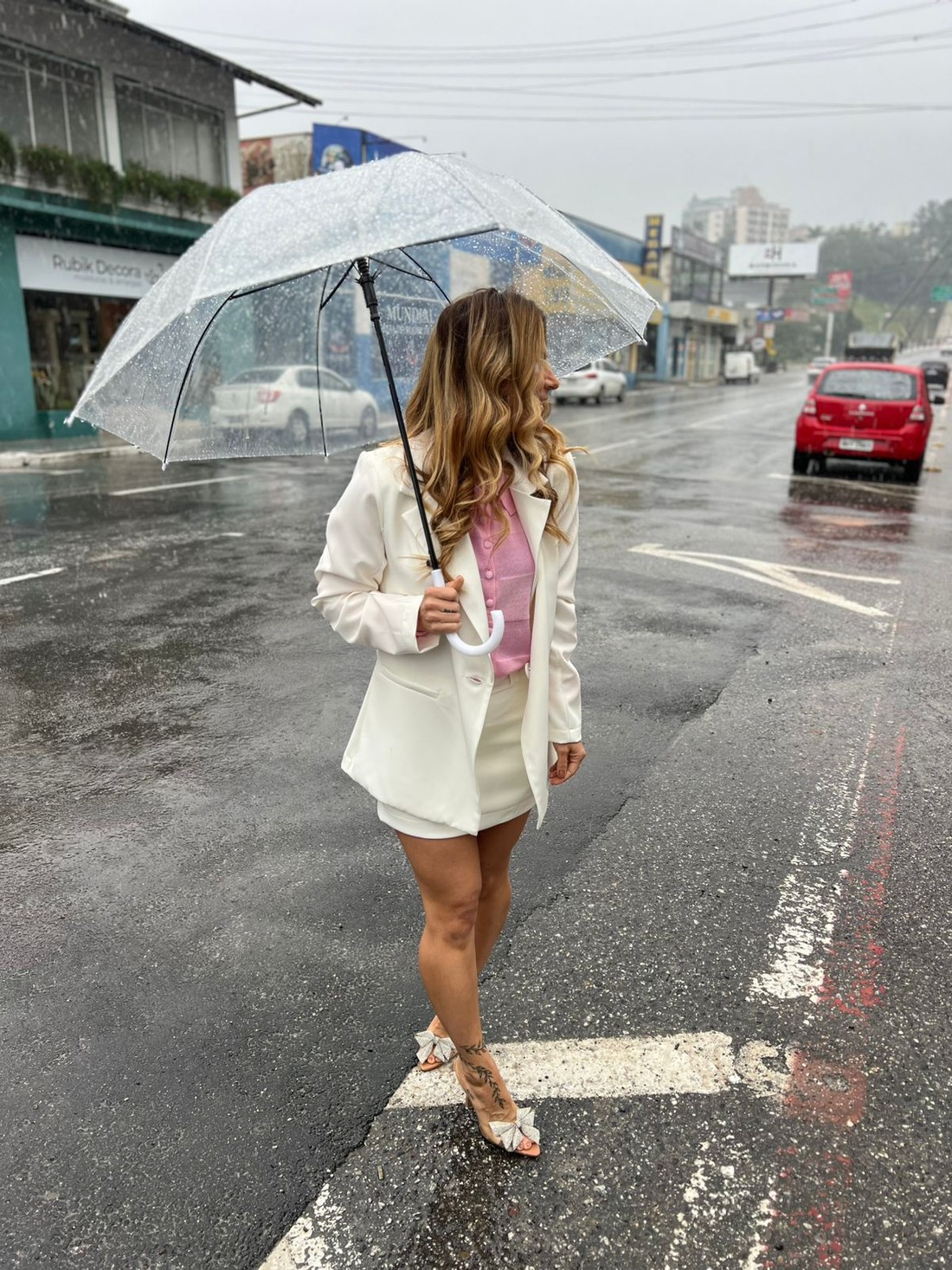Shorts Saia Off White Paloma - MiniMoni