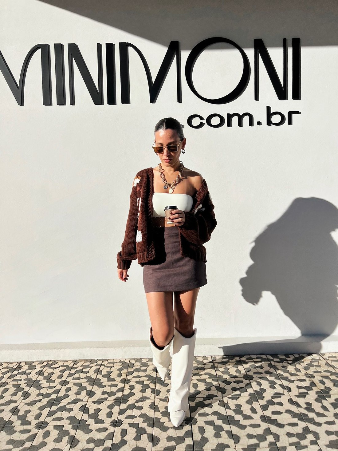 Cardigam  Cacau Floral Carlota - MiniMoni