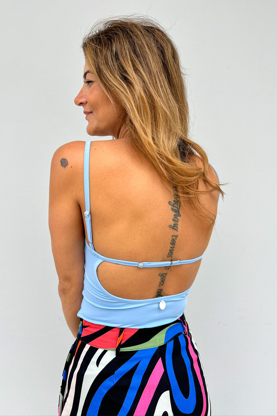 Blusa Feminina de Corda Azul Céu Emília - Mini Moni