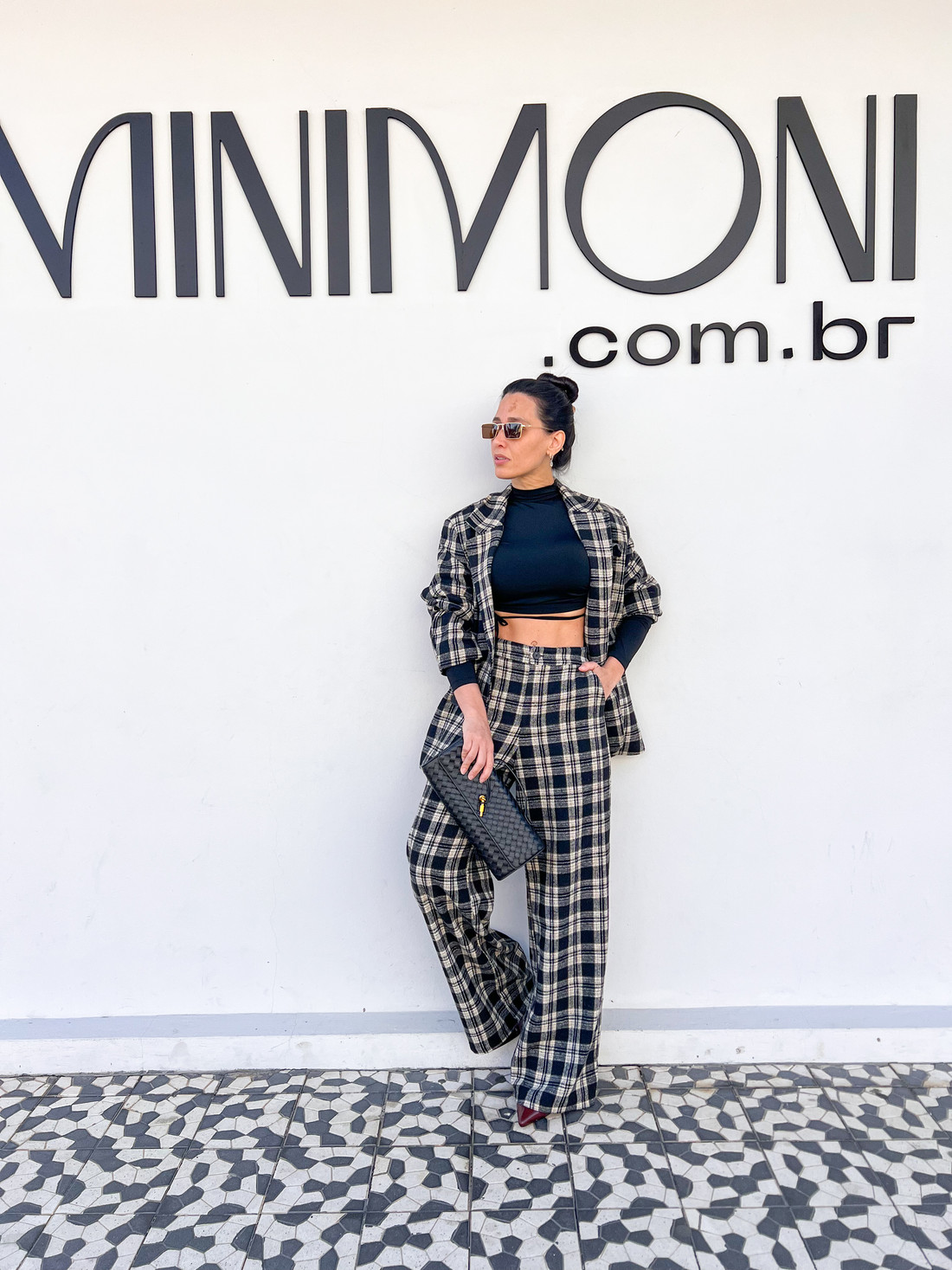 Blazer xadrex Preta Charlene - MiniMoni Blazer xadrex Preta Charlene - MiniMoni
