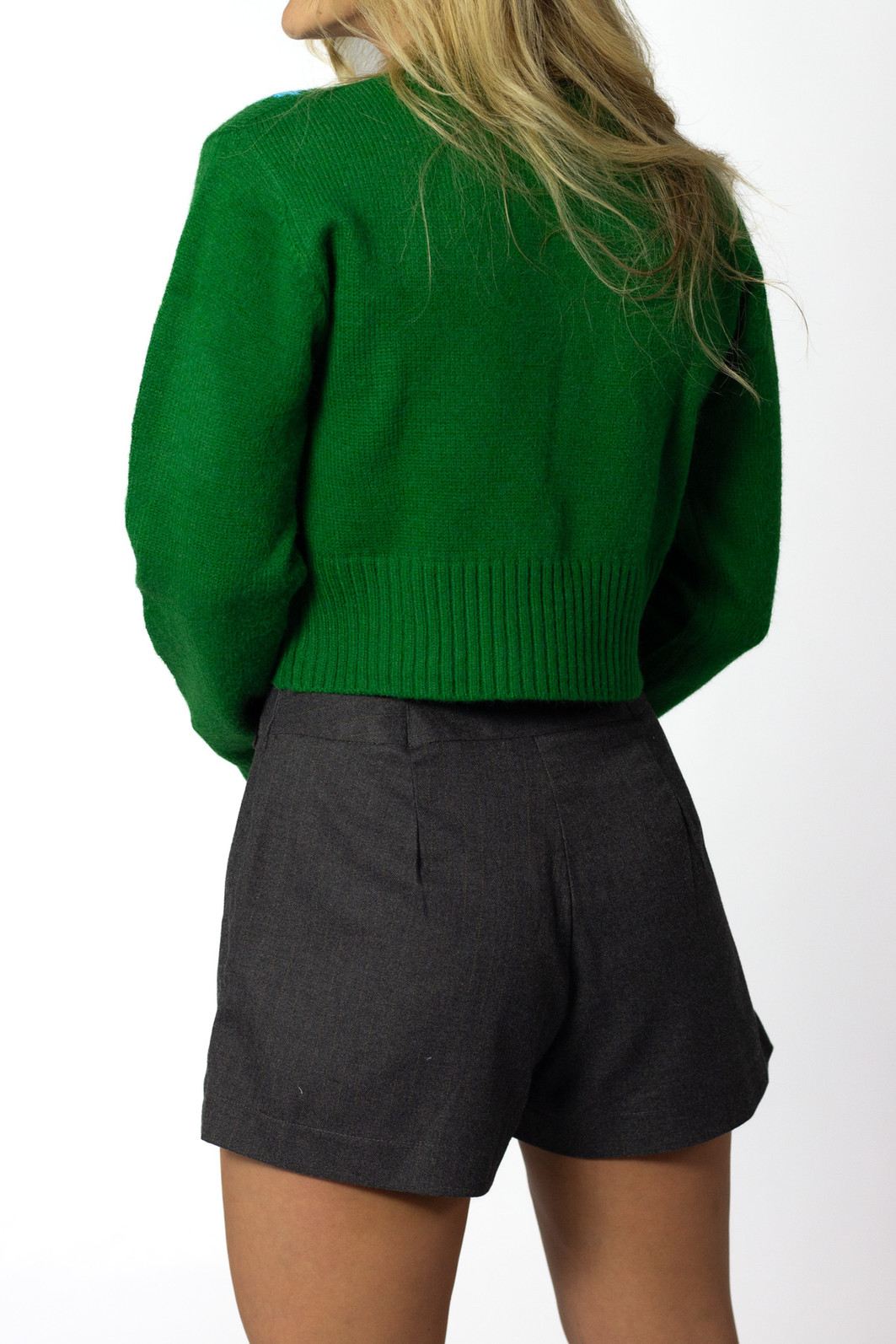 Tricô Manga Longa Verde Jardim - Mini Moni Tricô Manga Longa Verde Jardim - Mini Moni