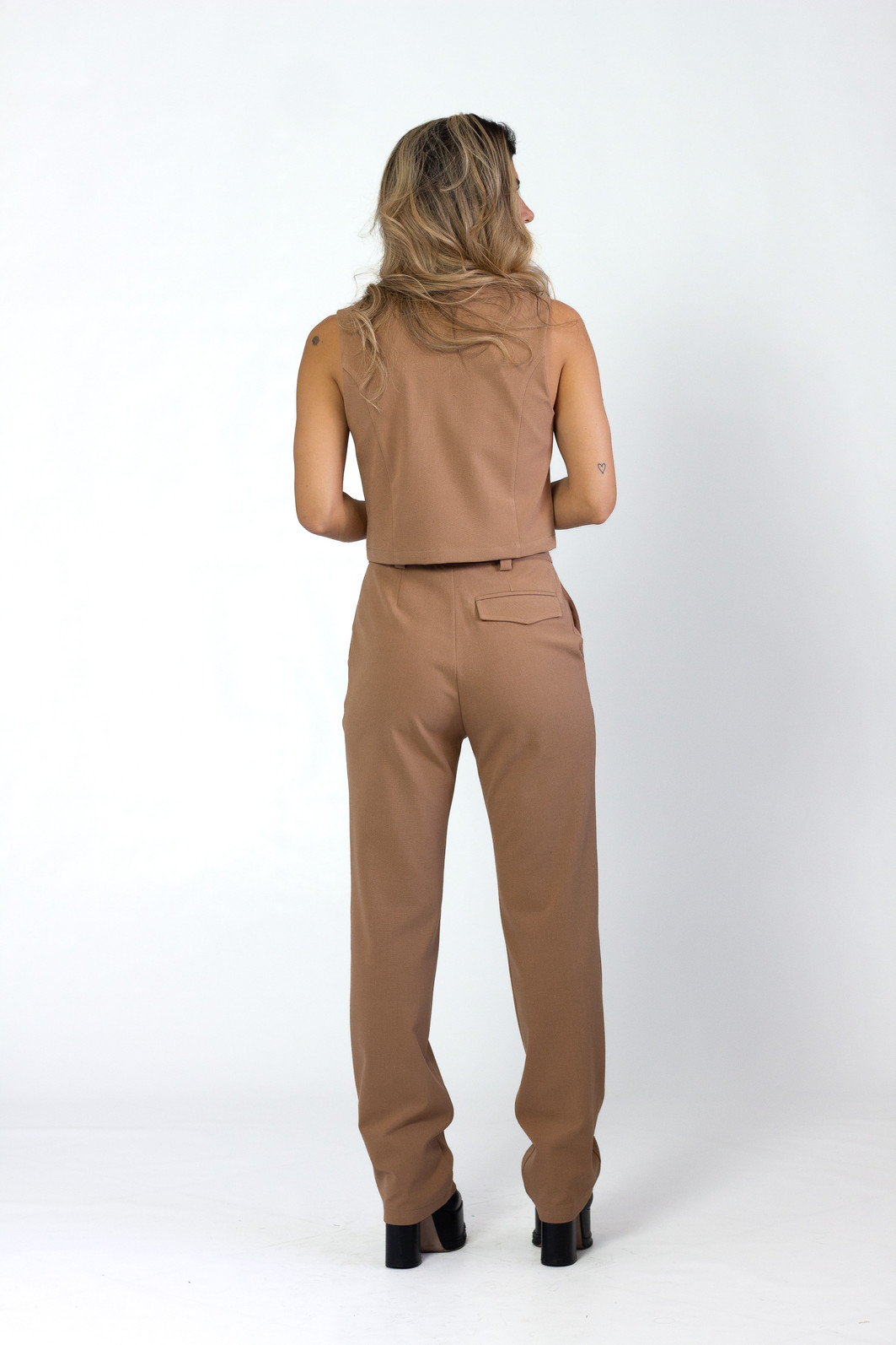 Calça de Alfaiataria Jeorgia Café Gelado - Mini Moni