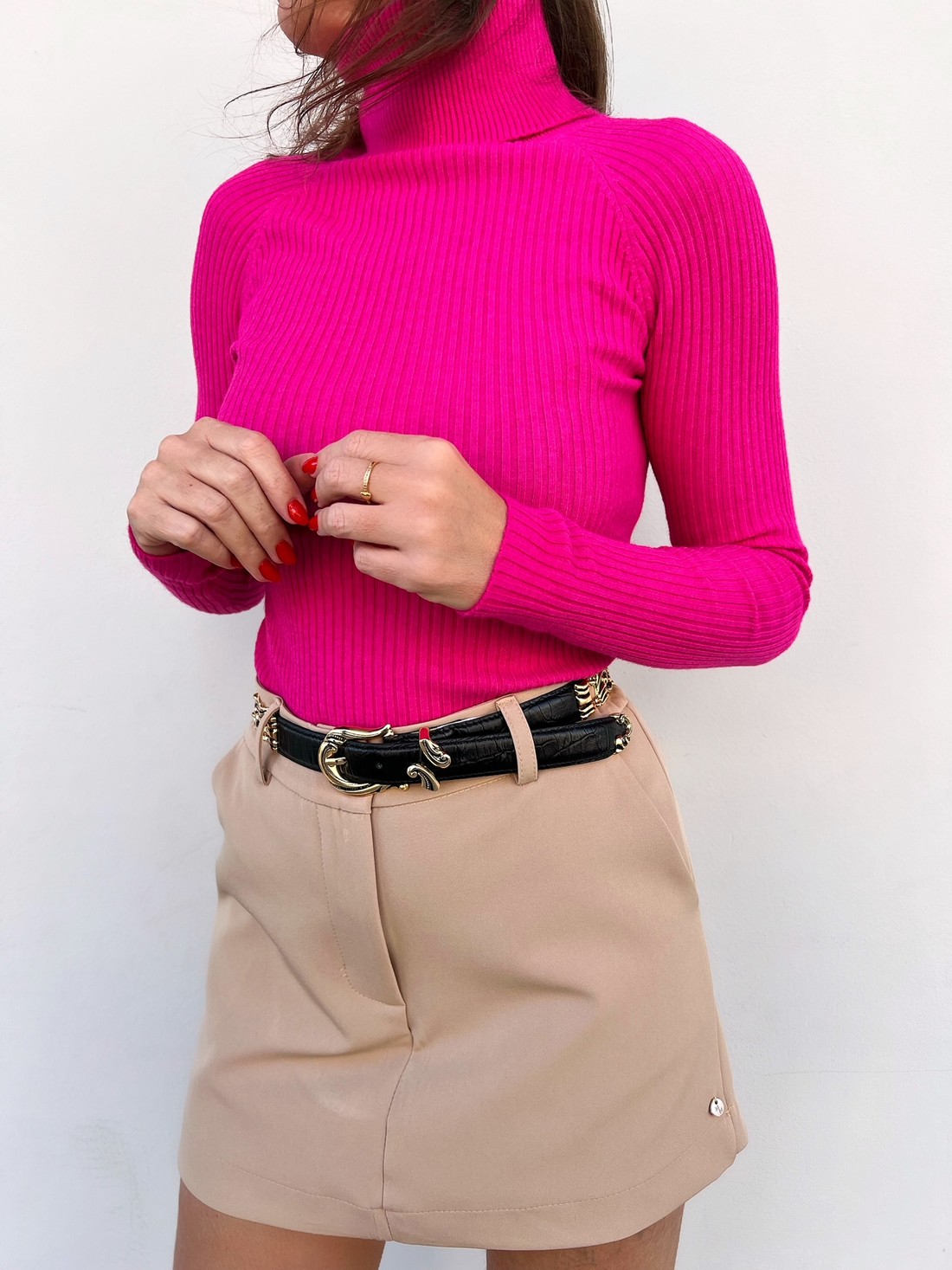 Shorts Saia Feminino Nude Cora - Mni Moni