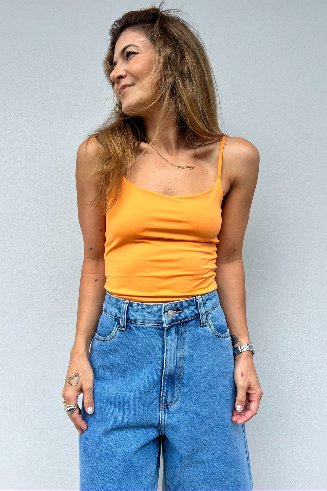 Blusa Feminina de Corda Laranja Emília - Mini Moni