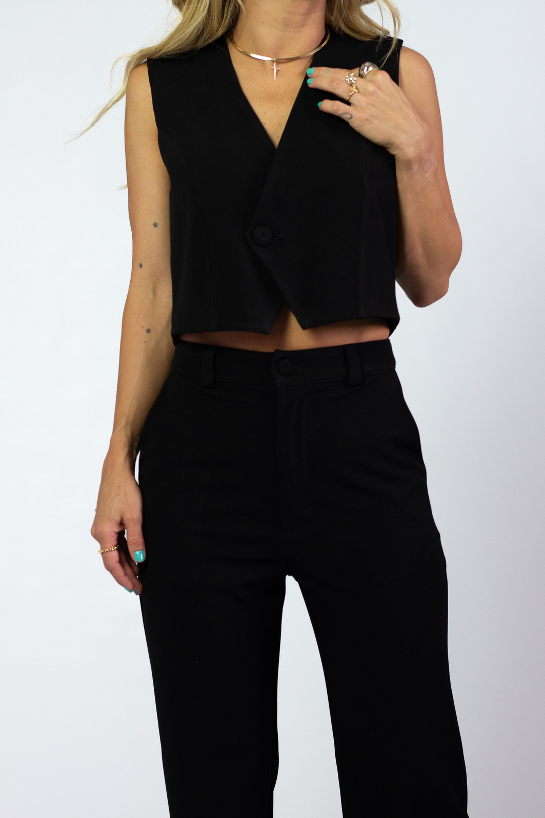 Colete de Alfaiataria Preto Jeorgia - Mini Moni Colete de Alfaiataria Preto Jeorgia - Mini Moni