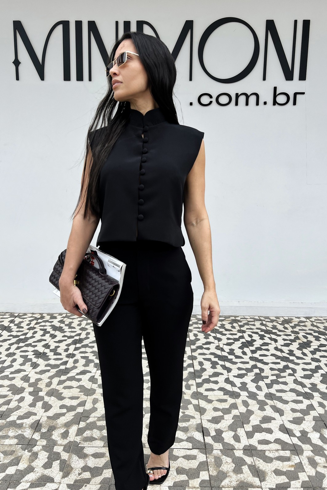 Colete Alfaiataria Preto Isadora - MiniMoni