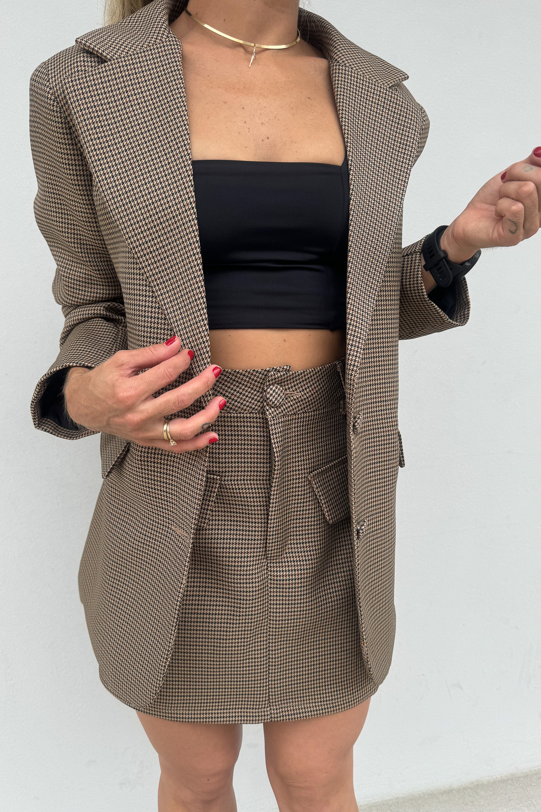 Maxi Blazer de Alfaiataria Forrado Pandora Carvalho - Mini Moni