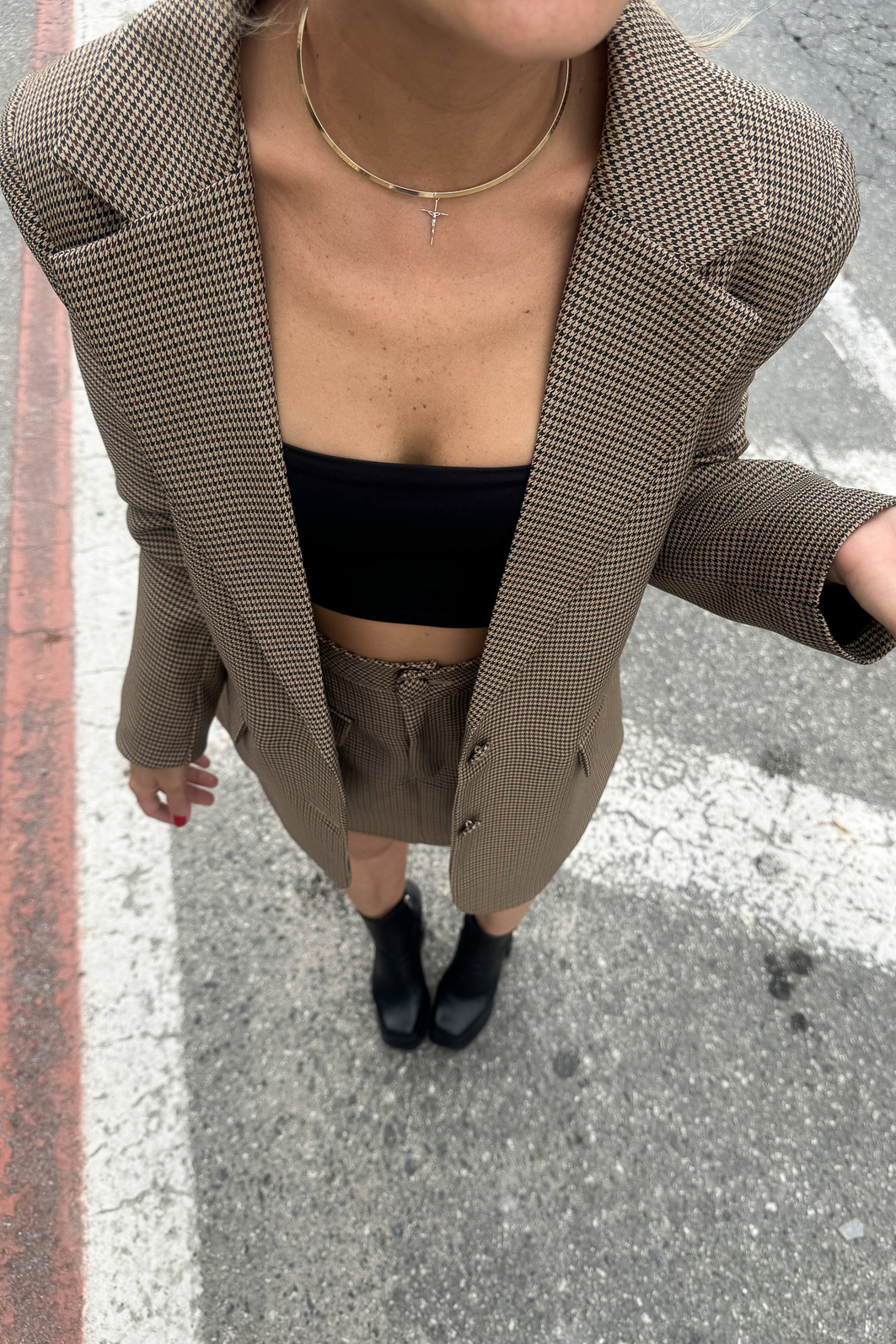 Maxi Blazer de Alfaiataria Forrado Pandora Carvalho - Mini Moni